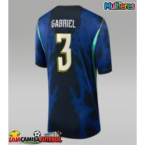 Camisa de Futebol Brasil Gabriel Magalhaes #3 Equipamento Secundário Mulheres Mundo 2026 Manga Curta